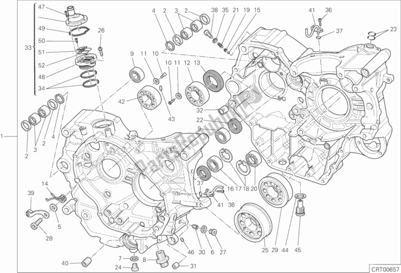 All parts for the 010 - Half-crankcases Pair of the Ducati Hypermotard Brasil 821 2014